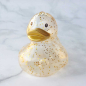 Preview: Glamouröse goldglitzernde Badeente Quietscheente