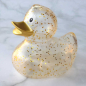 Preview: Glamouröse goldglitzernde Badeente Quietscheente