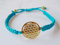 Preview: Zartes blaues Armband Blume des Lebens