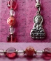 Preview: Spirituelles Buddha Lesezeichen silber-rot-rose