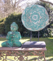 Preview: Großes Buddha Fengshui Set, Holz antikes grün