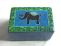 Preview: Speckstein Dose Elefant mit Deckel, blau-grün