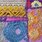Preview: Violetter indischer Patchwork-Kissenbezug