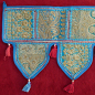 Preview: Thoran Türbehang türkis-blau mit Pailetten und bunten Stickereien