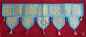 Preview: Thoran Türbehang türkis-blau mit Pailetten und bunten Stickereien
