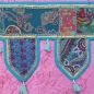 Preview: Thoran Türbehang türkis-blau mit Pailetten und bunten Stickereien