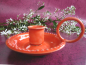 Preview: Stabkerzenhalter Emaille rot 10cm