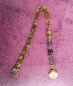Preview: Spirituelles Buddha-Lesezeichen gold mit Amethyst und Mantra-Perle - Handarbeit