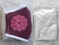 Preview: Mund-Nasen-Maske Herzmandala bordeaux mit PM2,5 Filter