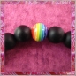 Preview: Pace Perlen Armband schwarzer Obsidian und Regenbogenperle