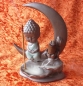 Preview: Rückfluss Weihrauchbrenner Buddha in Mondsichel mit Lotus