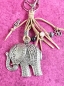 Preview: Schlüsselanhänger Elefant mit Glücksklee-Anhänger und Leder