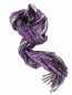 Preview: Schal dunkelblau-lila  mit Fransen und Glitzerstreifen aus Lurex