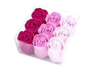 9 rosa Seifenrosen Geschenkset
