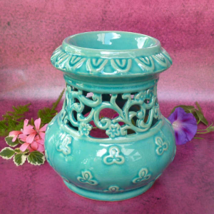 Große orientalische Duftlampe Keramik Türkis