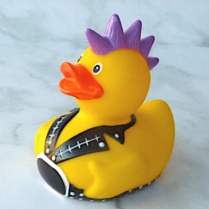 Punker Badeente Gummiente Quietscheente