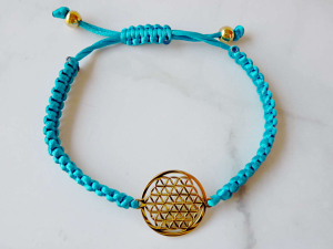 Zartes blaues Armband Blume des Lebens
