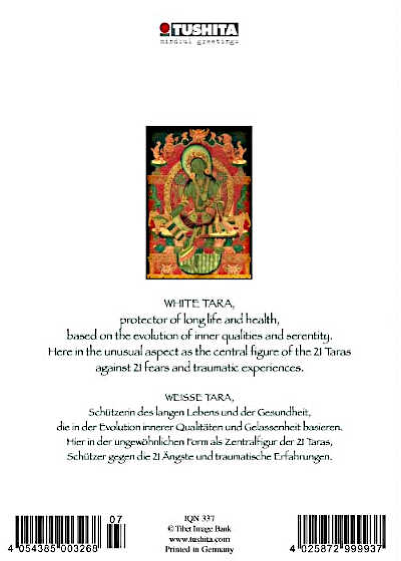 Preview: Briefkarte Klappkarte Weisse Tara Rückseite