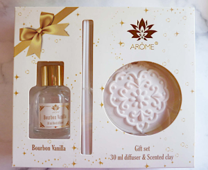 Duftset Bourbon Vanille, Duftstein Engel mit Vanilleduft-Spray