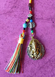 Buddhistischer Schutzanhänger Glücksbringer Ganesha messingfarben