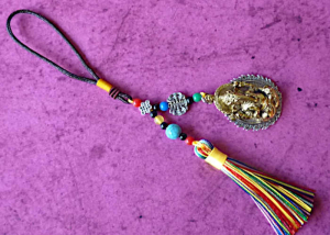 Buddhistischer Schutzanhänger Glücksbringer Ganesha messingfarben