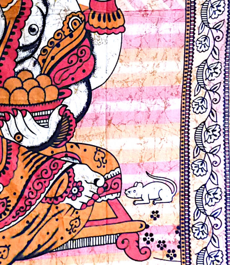 Wandtuch Wandbehang Batik Ganesha rot