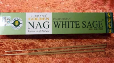 Golden Nag  White Sage, Weisser Salbei Agarbathi  Räucherstäbchen von Vijayshree