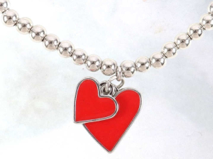 Perlenarmband  Herz Charm