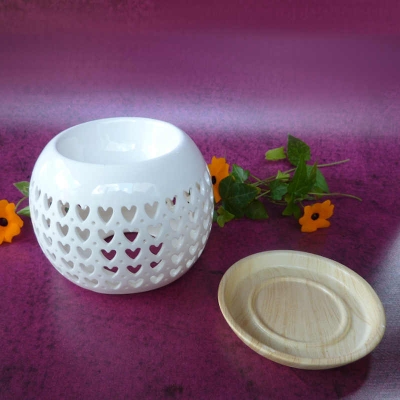 Preview: Keramik Duftlampe Herzen