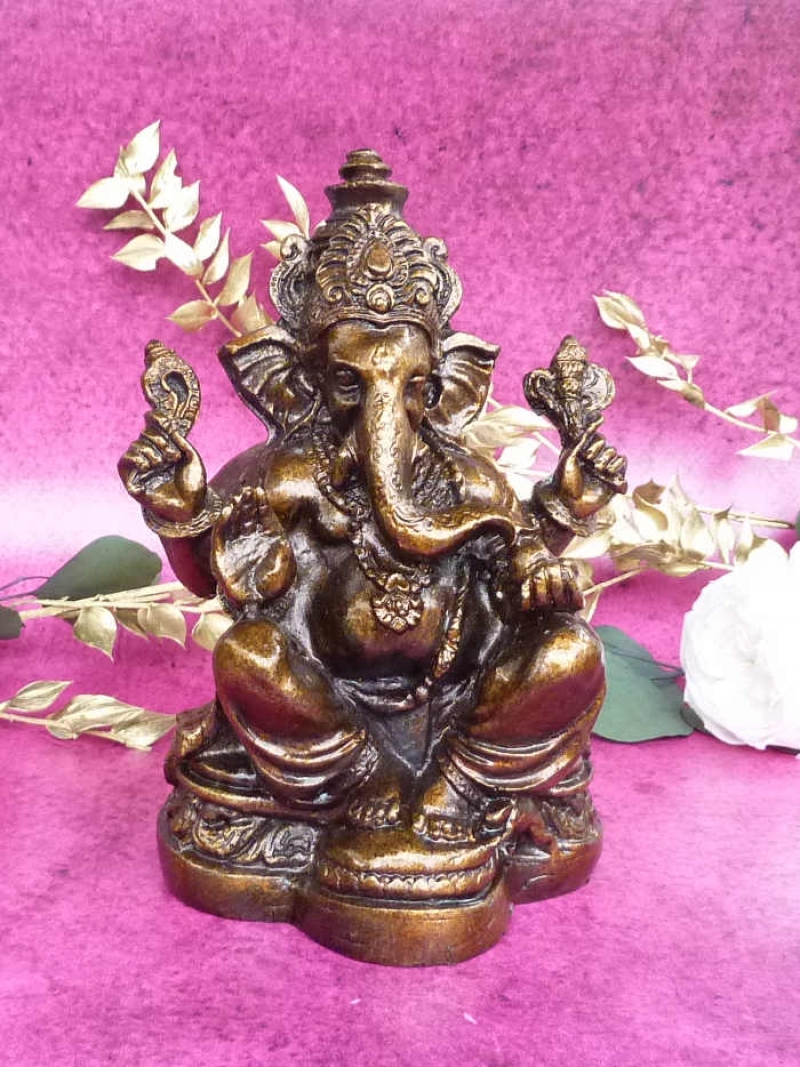 Ganesha Figur goldbraun
