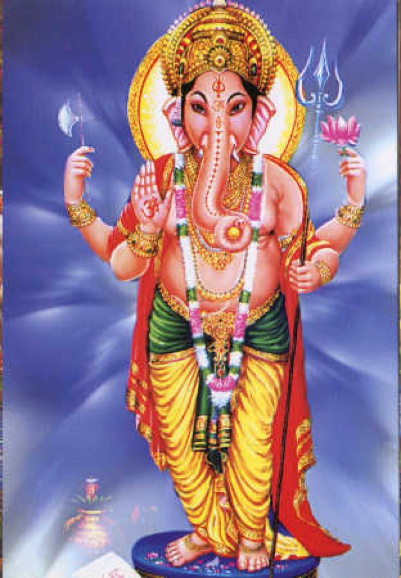 Indische Postkarte Hindugott Lord Ganesha 1