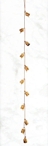 Indischer Glockenstrang antik mit 10 Glocken und Perlen