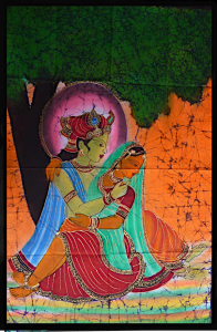 Krishna Radha Indischer Wandbehang Dekotuch