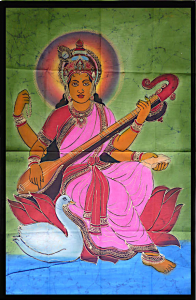 Indischer Wandbehang Saraswati Dekotuch