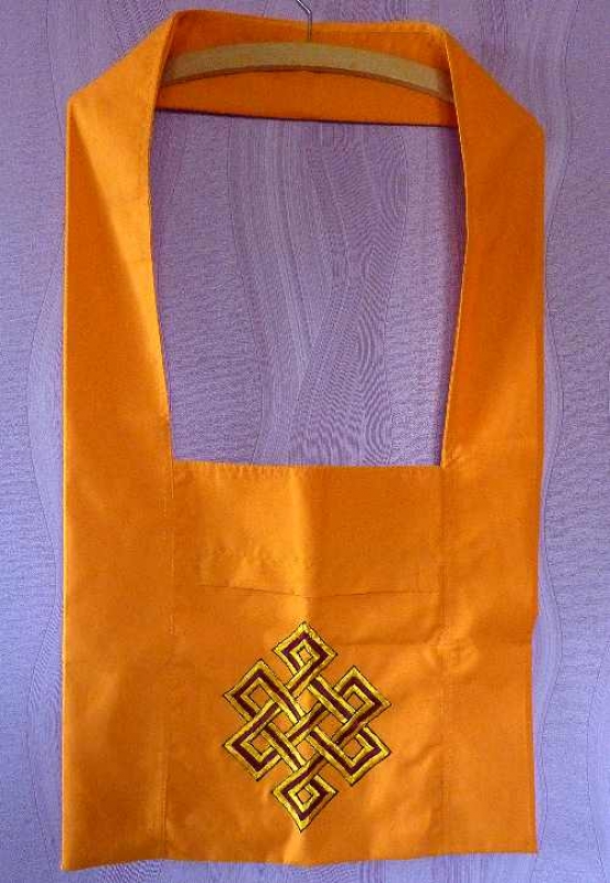 Lamabag Mönchstasche  mit Endlosem Knoten (Shrivatsa) gelb