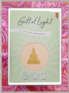 Geschenk Buddha Briefkarte mit Lotus Windlicht aus hangeschöpftem Nepal-Papier