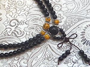 Preview: Edelsteinmala Obsidian und Tigerauge