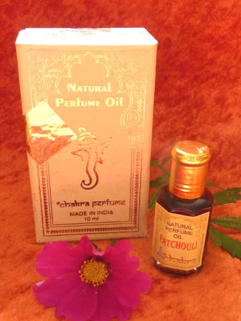 indisches Parfümöl Patchouli in Schachtel