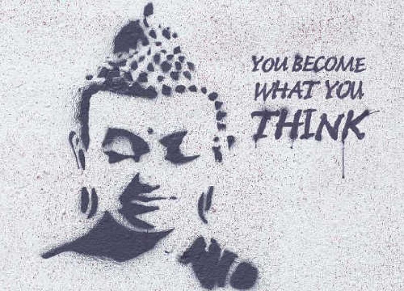 Buddha-Postkarte you become what you think