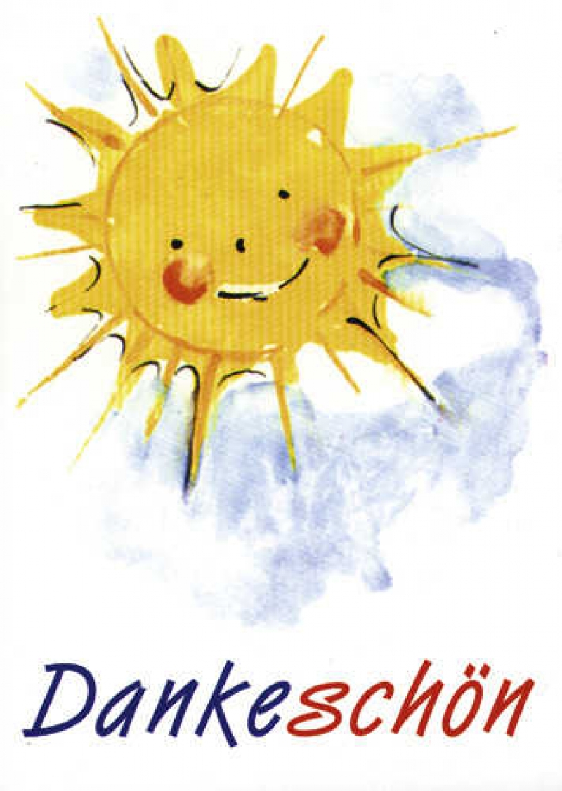 Postkarte  Sonne  "Dankeschön"