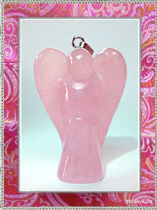 Rosenquarz Engel Edelsteinanhänger