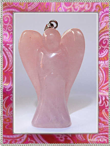 Rosenquarz Engel Edelsteinanhänger