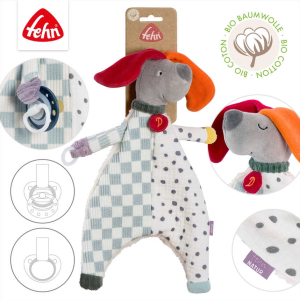 Preview: Bio Schnuffeltuch Schmusetuch Hund Einschlafhilfe für Babys ab 0 Mon.