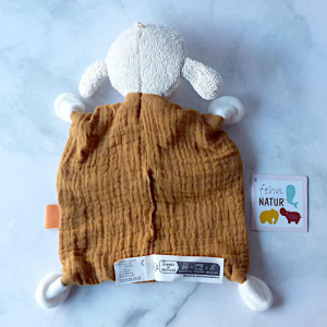 Preview: Bio Schnuffeltuch Schmusetuch Schaf Sunshine Einschlafhilfe für Babys