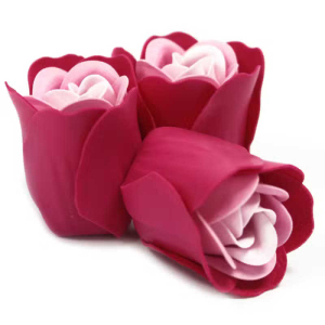 Preview: 3 rosa Seifenrosen Geschenkset