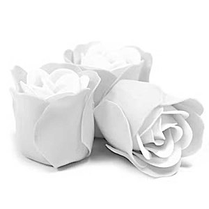 3 weiße Seifenrosen Geschenkset