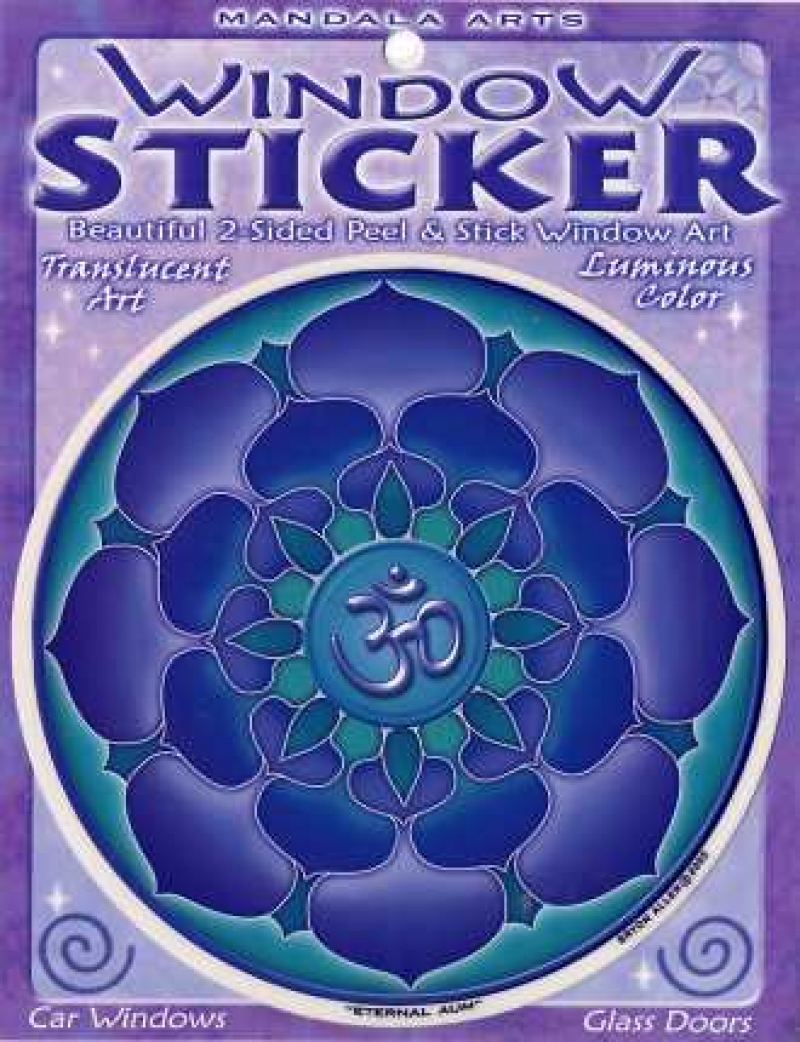 Spiritueller Aufkleber  OM  Lotus  - Fenstersticker von Mandala Arts