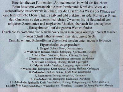 Großes Tibet Räucherset Beschreibung