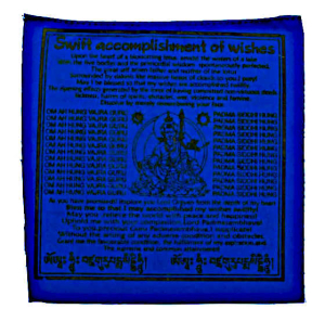 Preview: Tibetische Gebetsfahne Guru Rinpoche blau