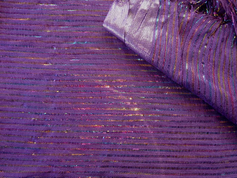 Glitzer-Schal lila mit Lurex Streifen aus Viskose